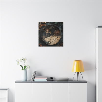 Kintsugi Rust Patina in Dawn | Gold Repair Canvas Art