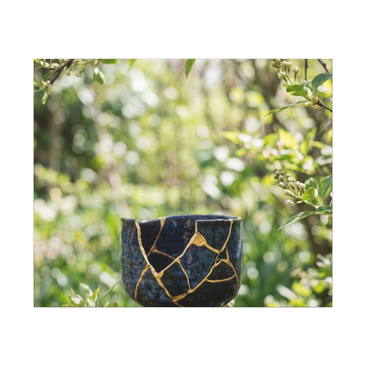 Kintsugi Broken Pottery in Dappled | Broken Beauty Canvas Art