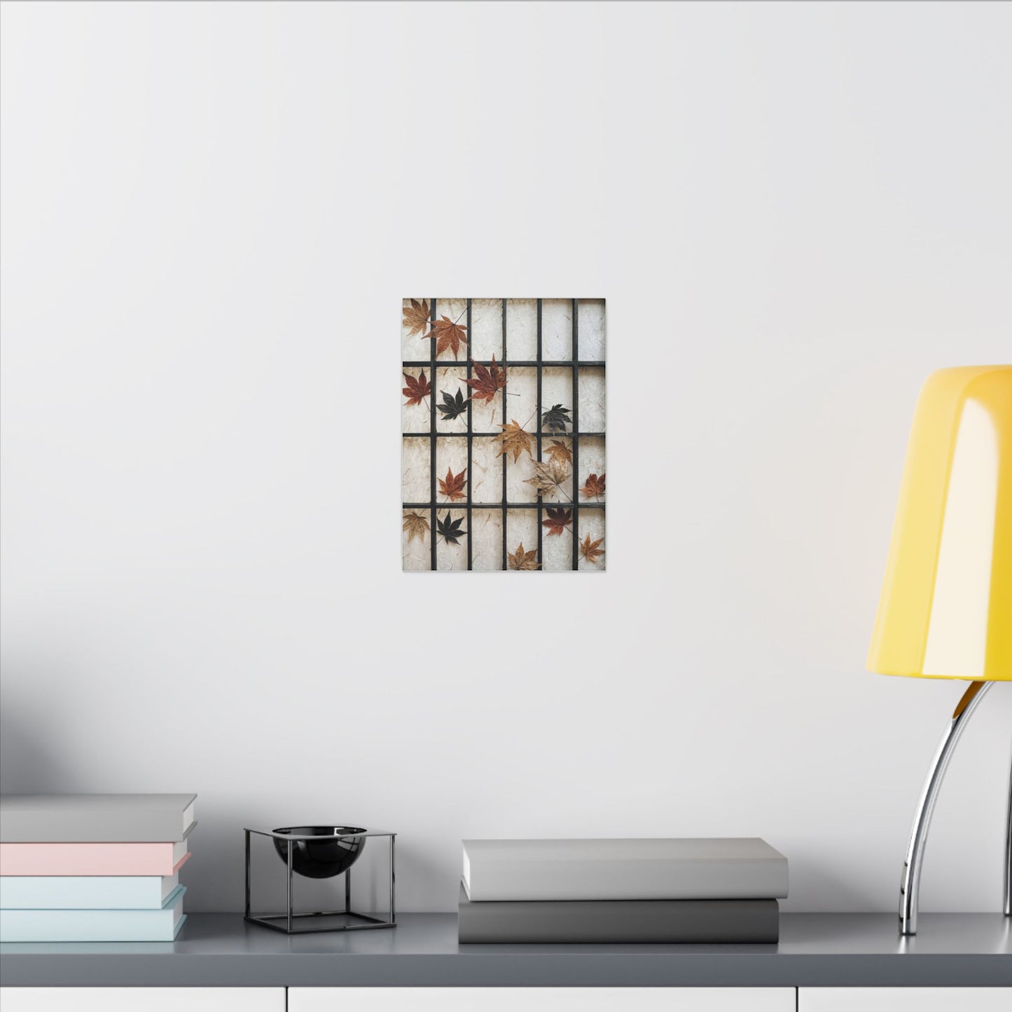 Japandi Shoji Screen in Overcast | Texture Canvas Art