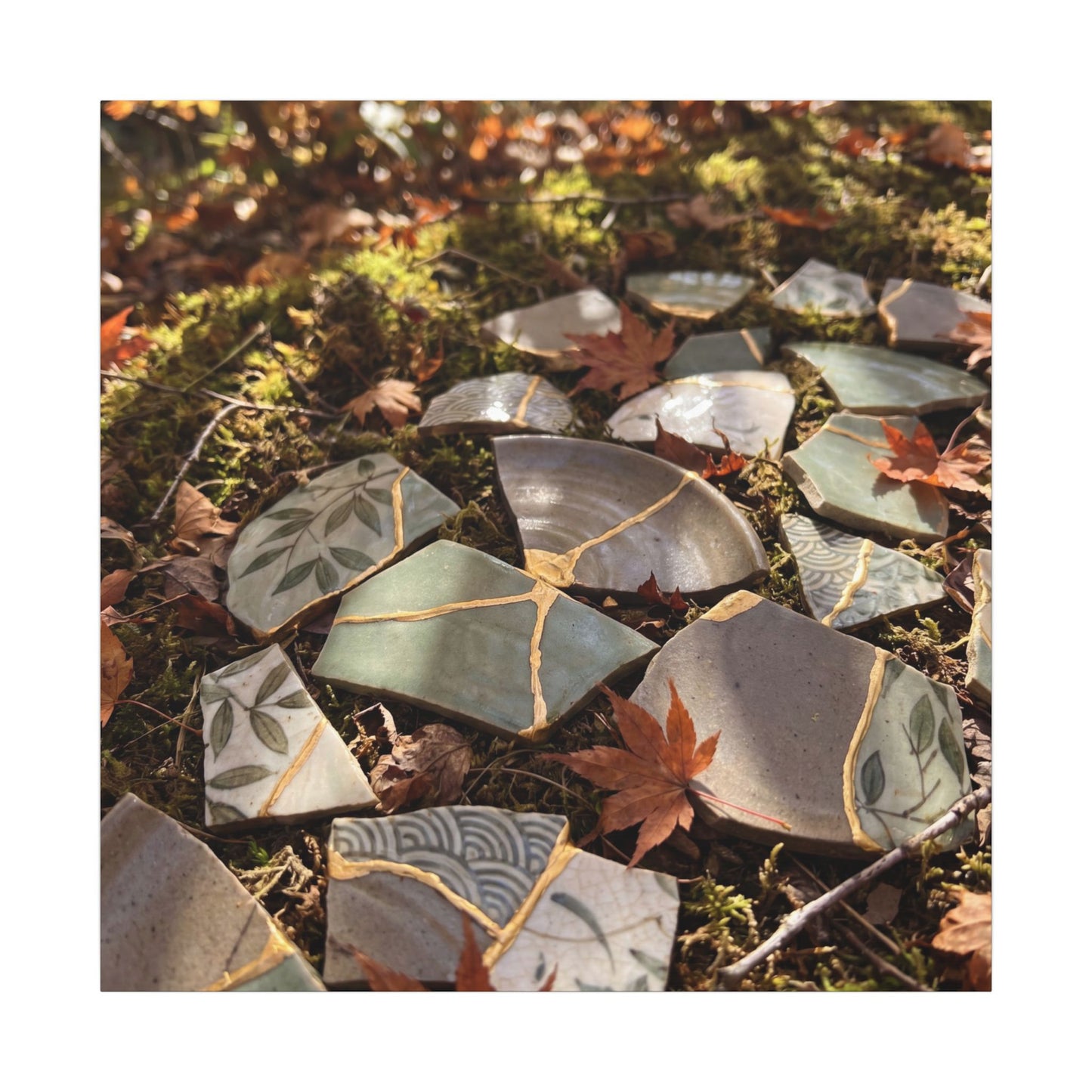 Broken Pottery Japanese Pattern Canvas Art | Elegant Japandi Art