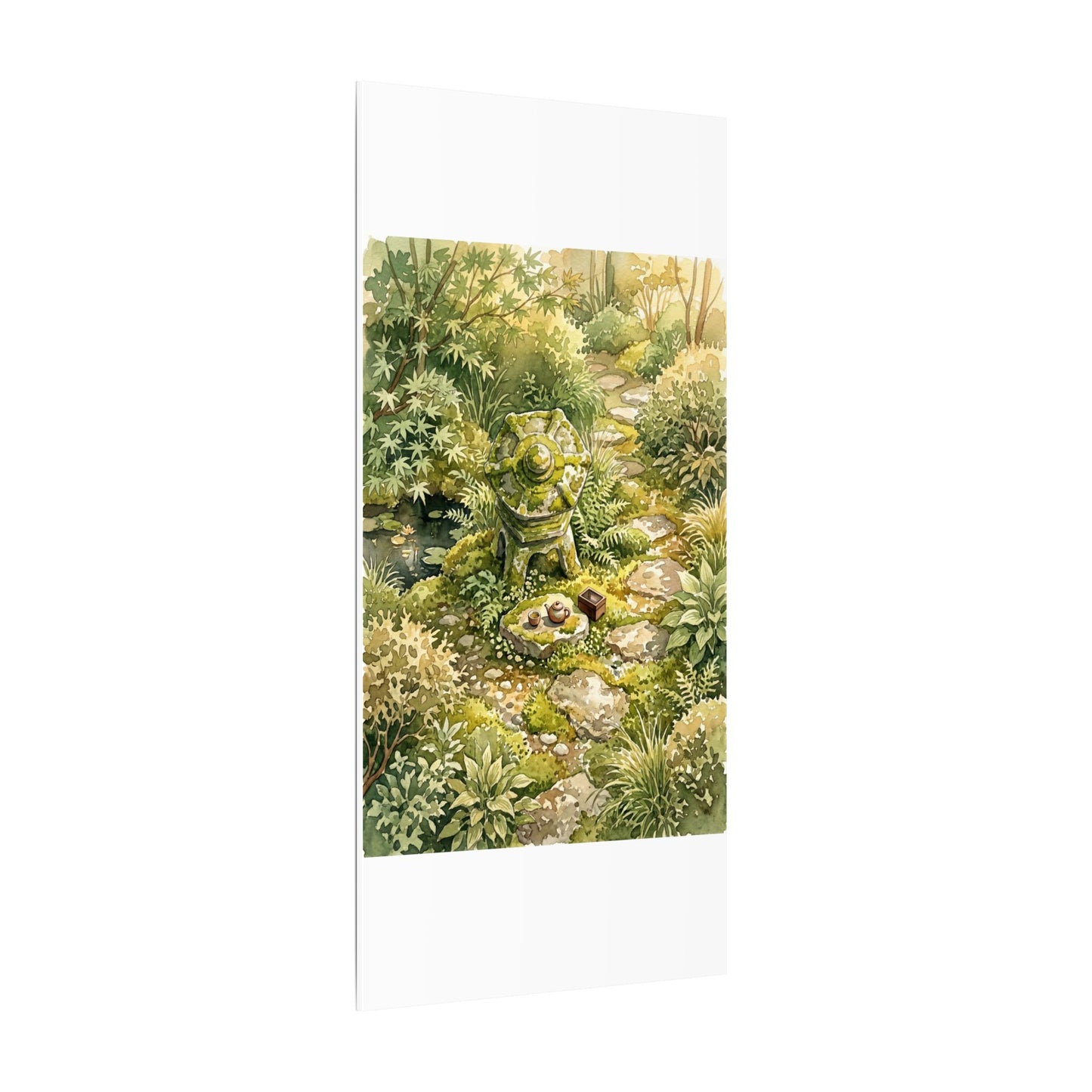 Datsuzoku Stone Lantern Canvas Art - Japandi Watercolor