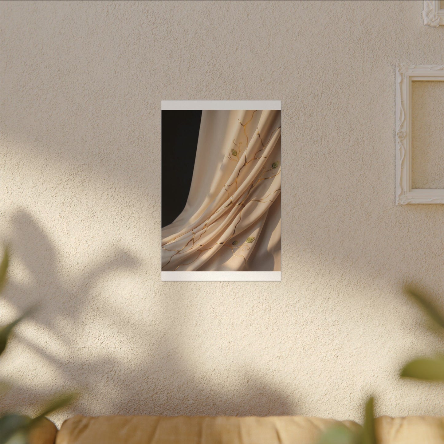 Golden Hour Silk Drape Canvas Art - Kintsugi Fukinsei
