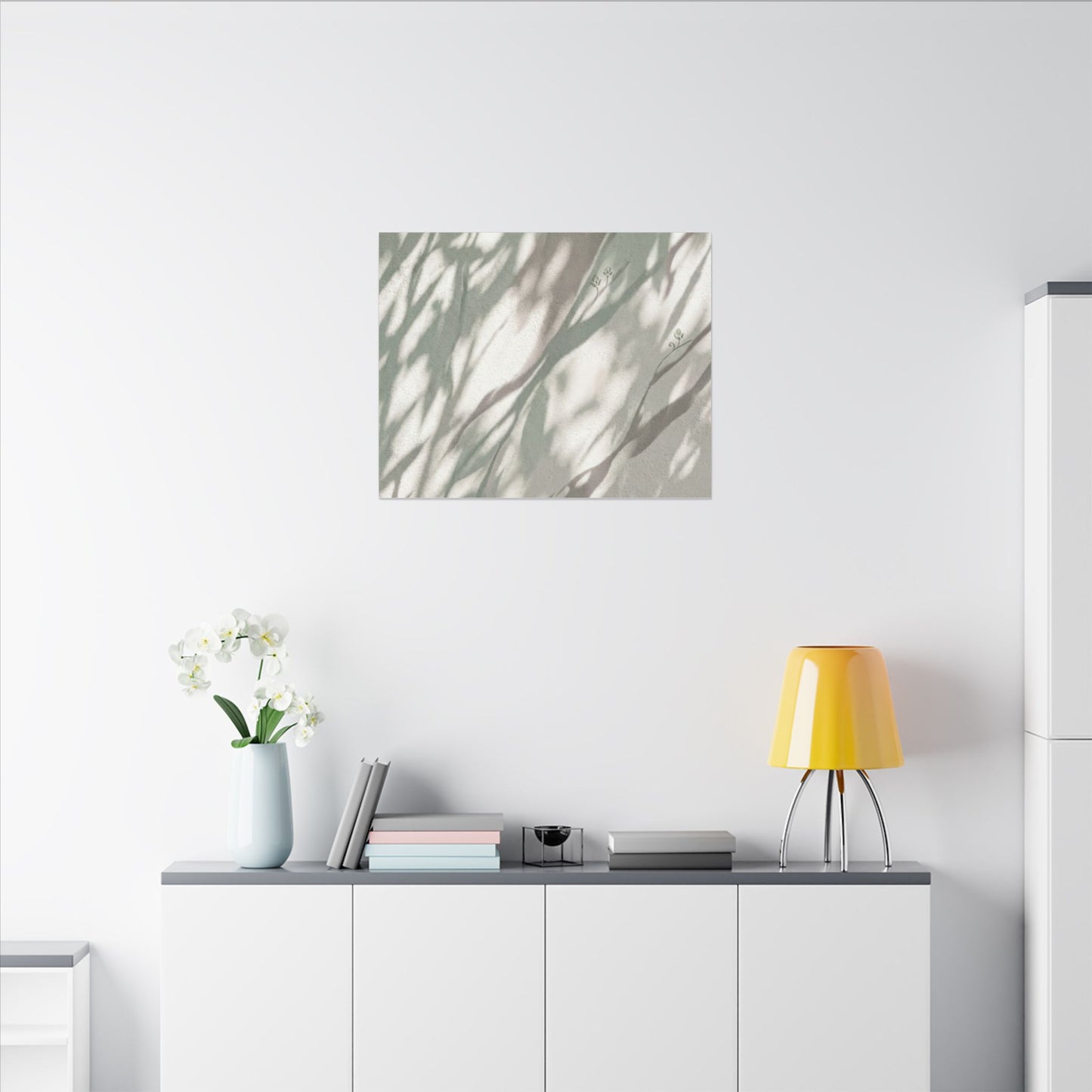 Japandi Shadow Play in Dappled | Japanese Pattern Canvas Art