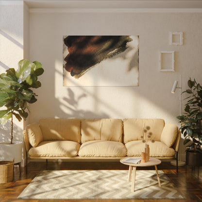 Ink Brushstroke Canvas Art | Summer Dark Japandi Moody Minimal Art