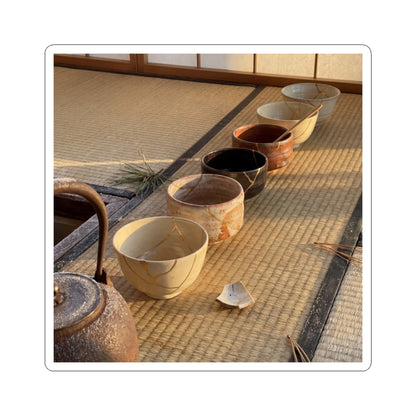 Healing Tea Ceremony Sticker - Gold Repair Kintsugi