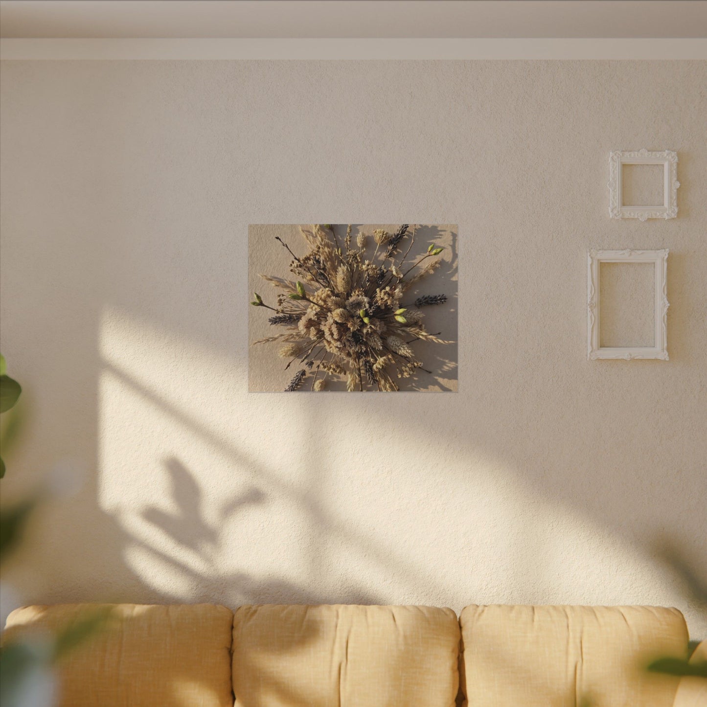 Dried Flowers Spring Canvas Art | Japandi Earthy Design