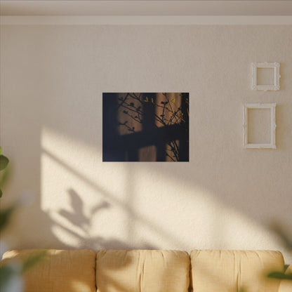 Shadow Play Canvas Art | Spring Dark Japandi Shadow Zen Art