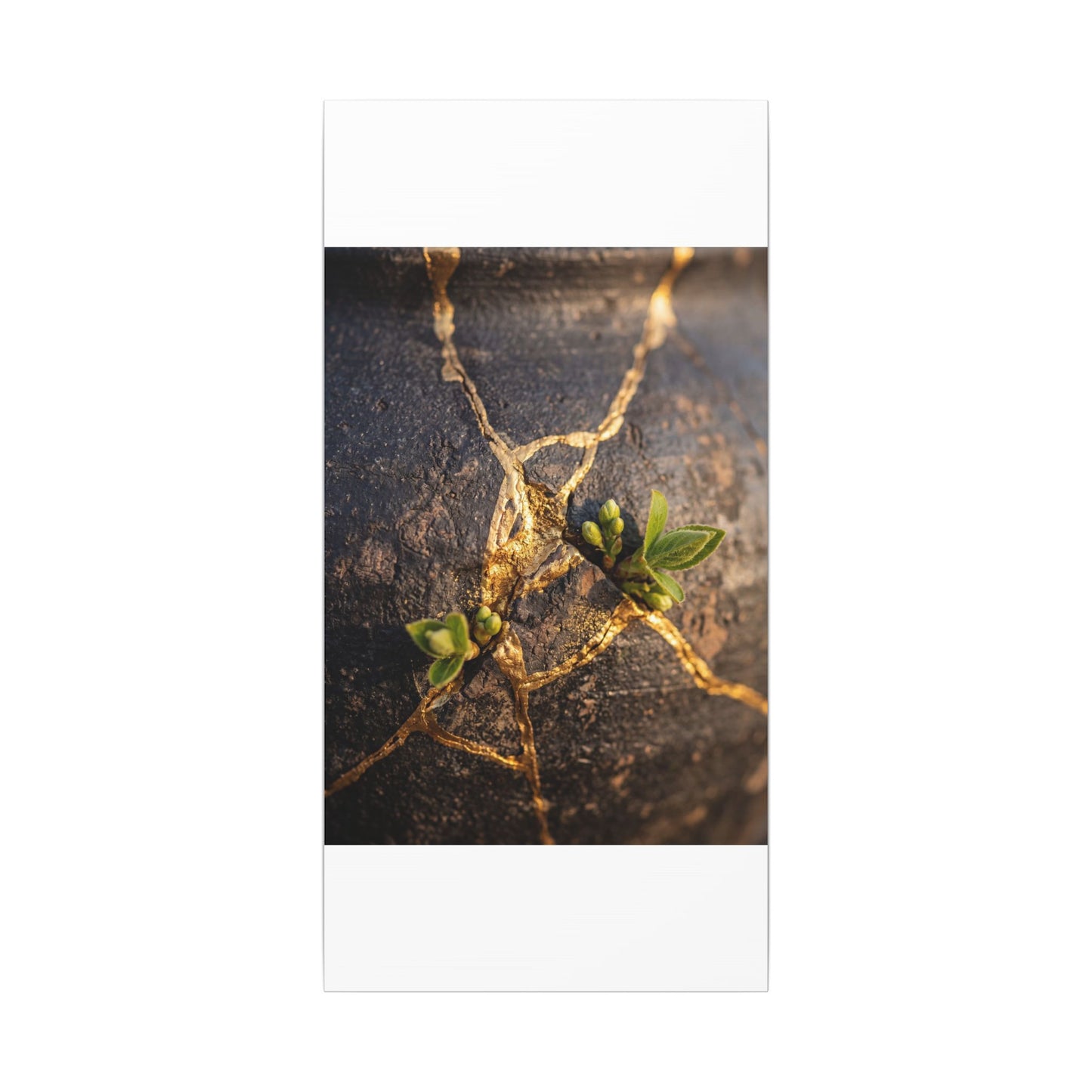 Rust Patina Gold Repair Canvas Art | Resilient Kintsugi Art