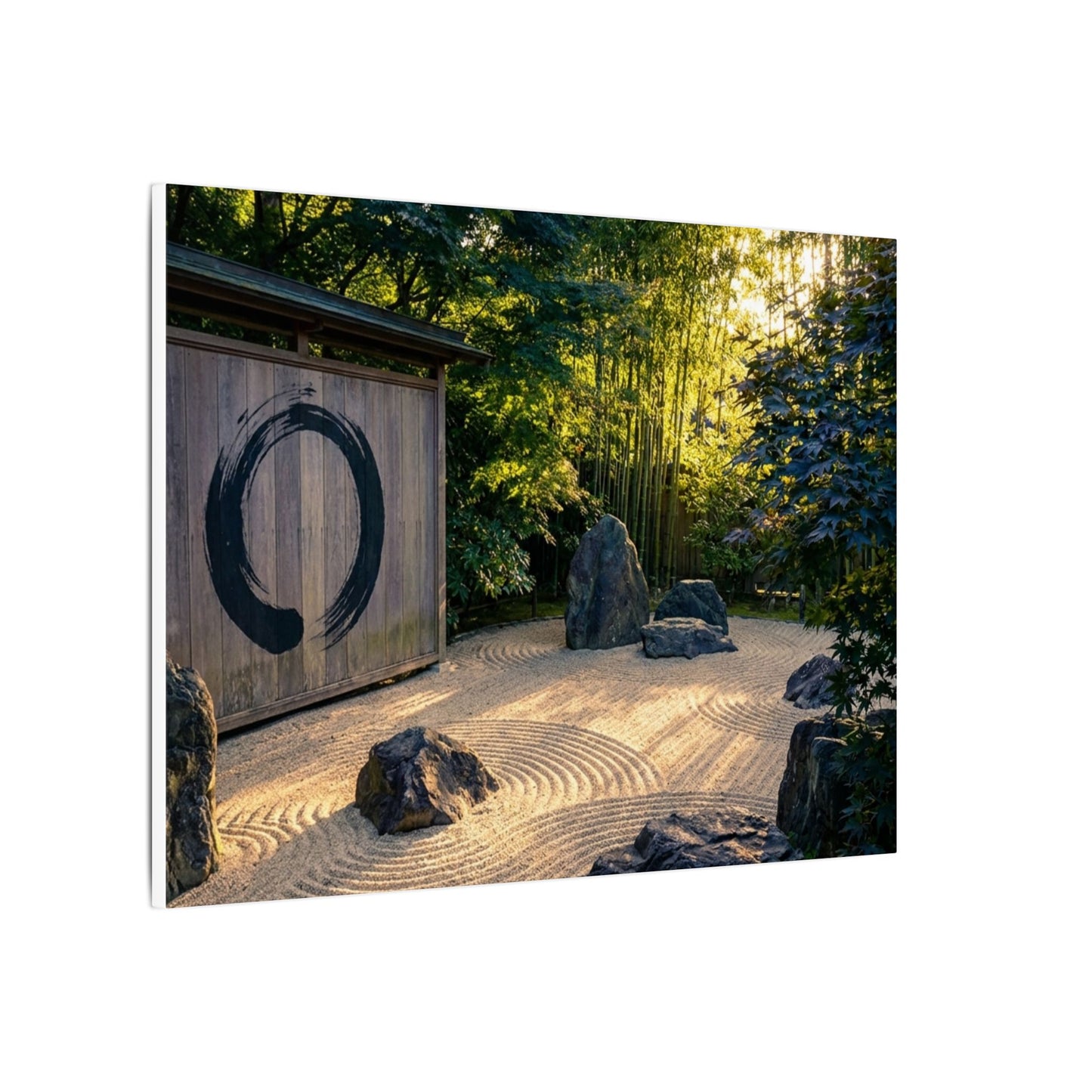 Rock Garden Enso Canvas Art | Tranquil Zen Art