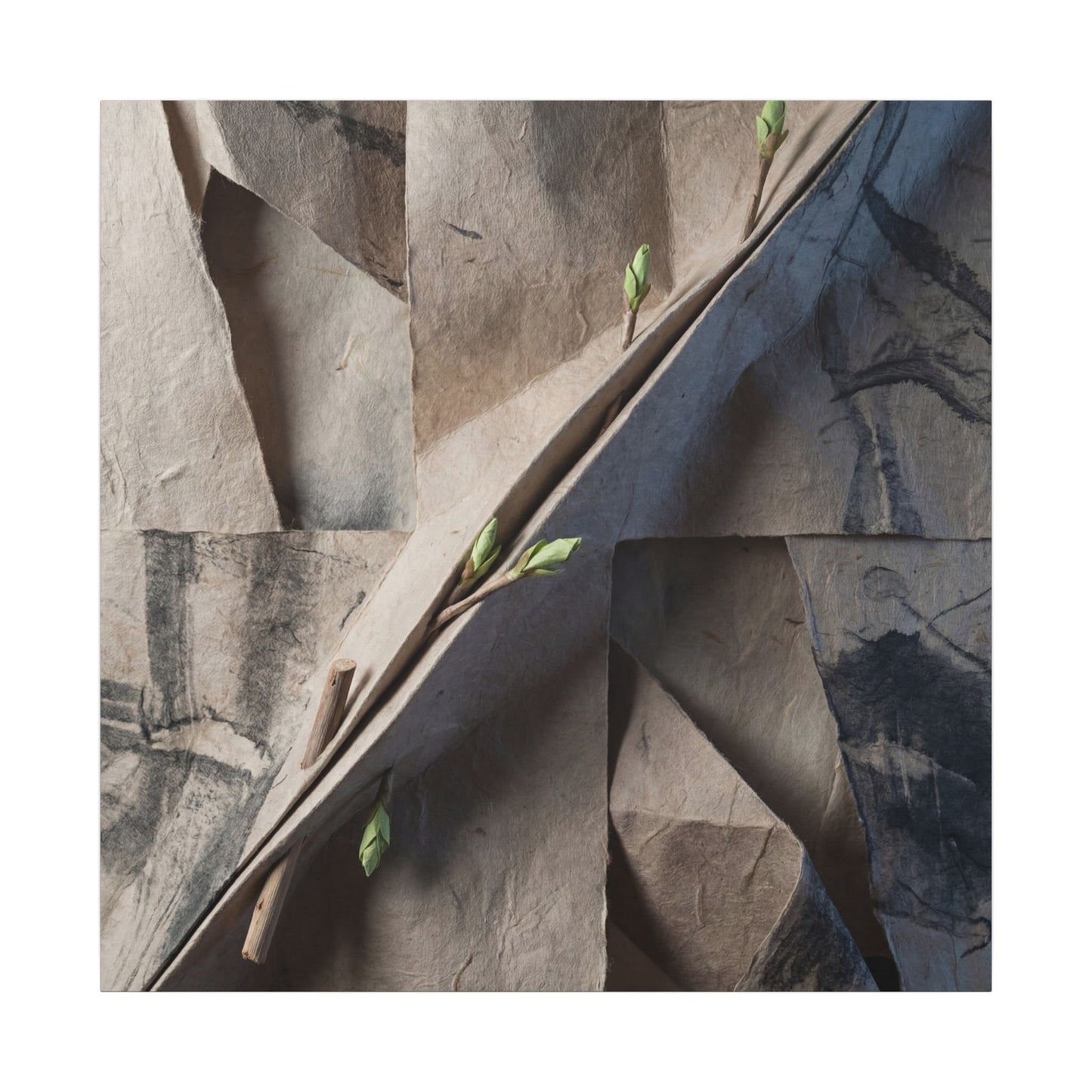 Paper Fold Canvas Art | Spring Japandi Japanese Pattern Art