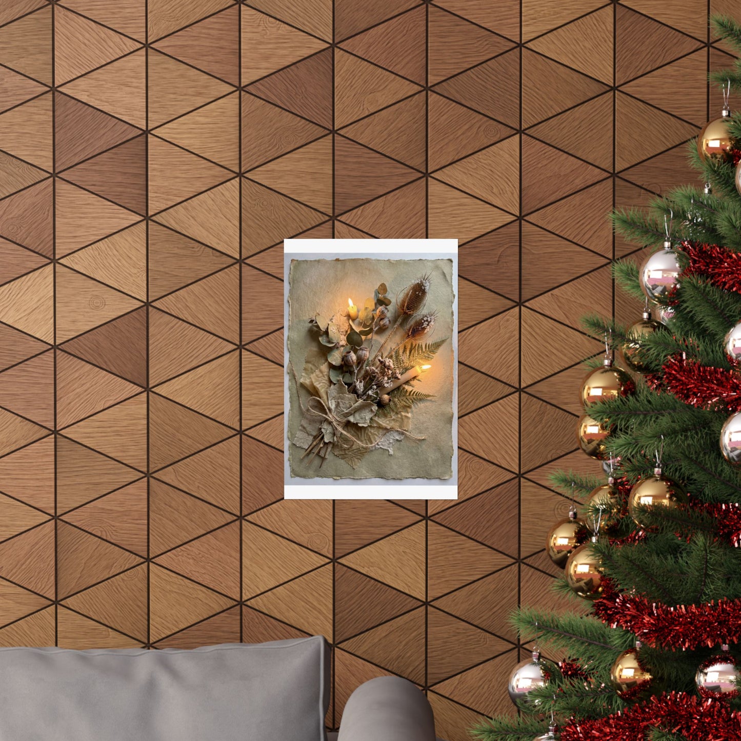 Dried Flowers Texture Wall Art Print | Earthy Japandi Art