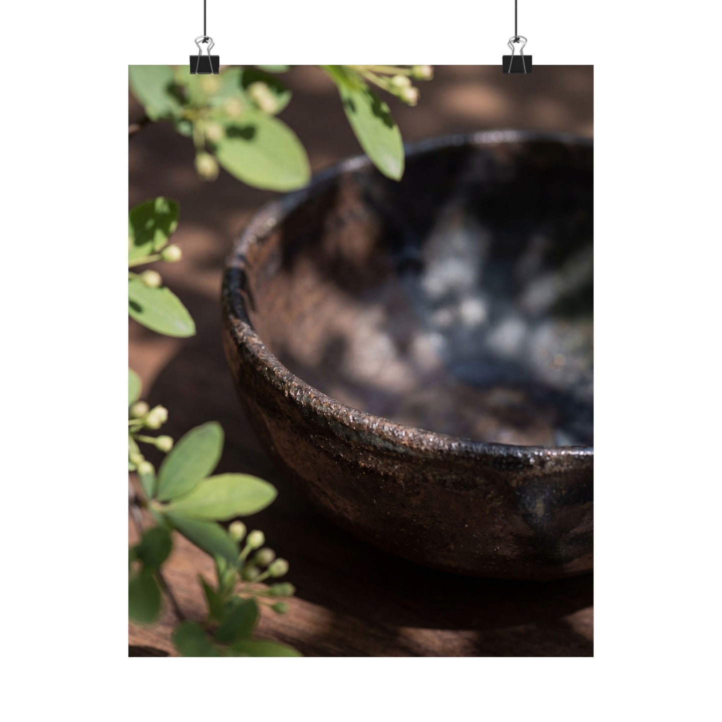 Ceramic Bowl Wall Art Print | Spring Dark Japandi Shadow Zen Art
