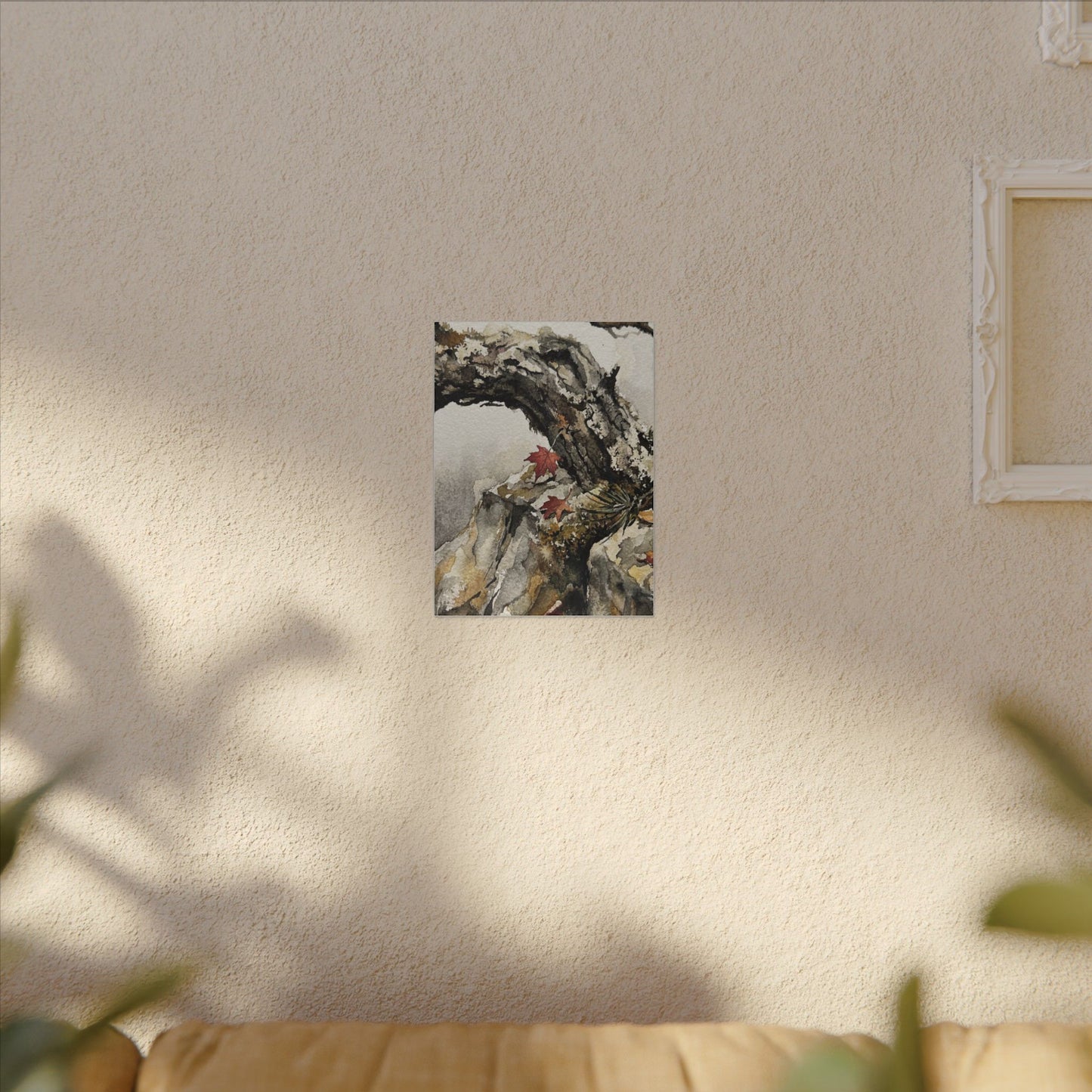 Pine Tree Autumn Canvas Art | Japandi Earthy Design