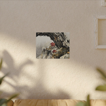 Pine Tree Autumn Canvas Art | Japandi Earthy Design