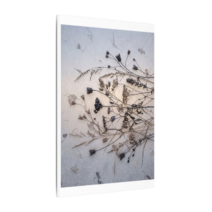 Elegant Dried Flowers Canvas Art - Japanese Pattern Japandi