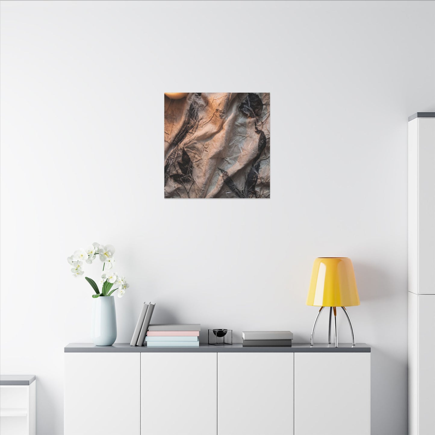 Candlelight Silk Drape Canvas Art - Japandi Mono No Aware