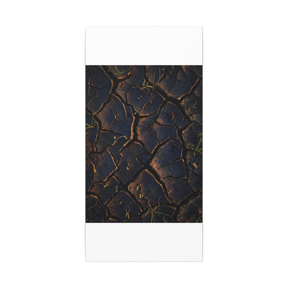 Cracked Earth Moody Minimal Canvas Art | Luxurious Dark Japandi Art