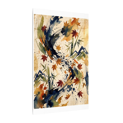 Golden Hour Ink Brushstroke Canvas Art - Zen Shibui