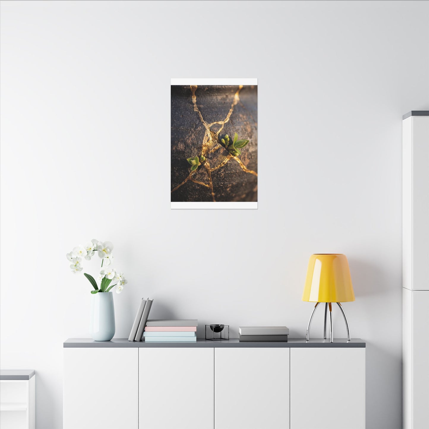 Rust Patina Gold Repair Canvas Art | Resilient Kintsugi Art