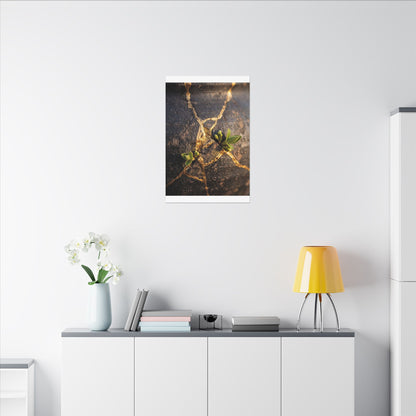 Rust Patina Gold Repair Canvas Art | Resilient Kintsugi Art