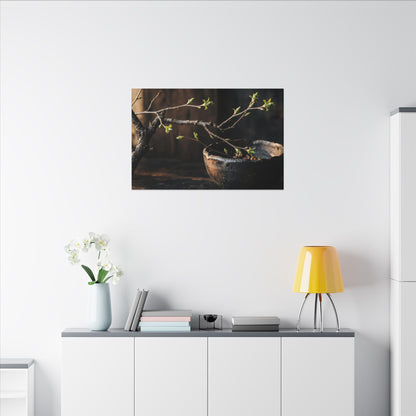Spring Ceramic Bowl Moody Minimal Canvas Art | Atmospheric Decor