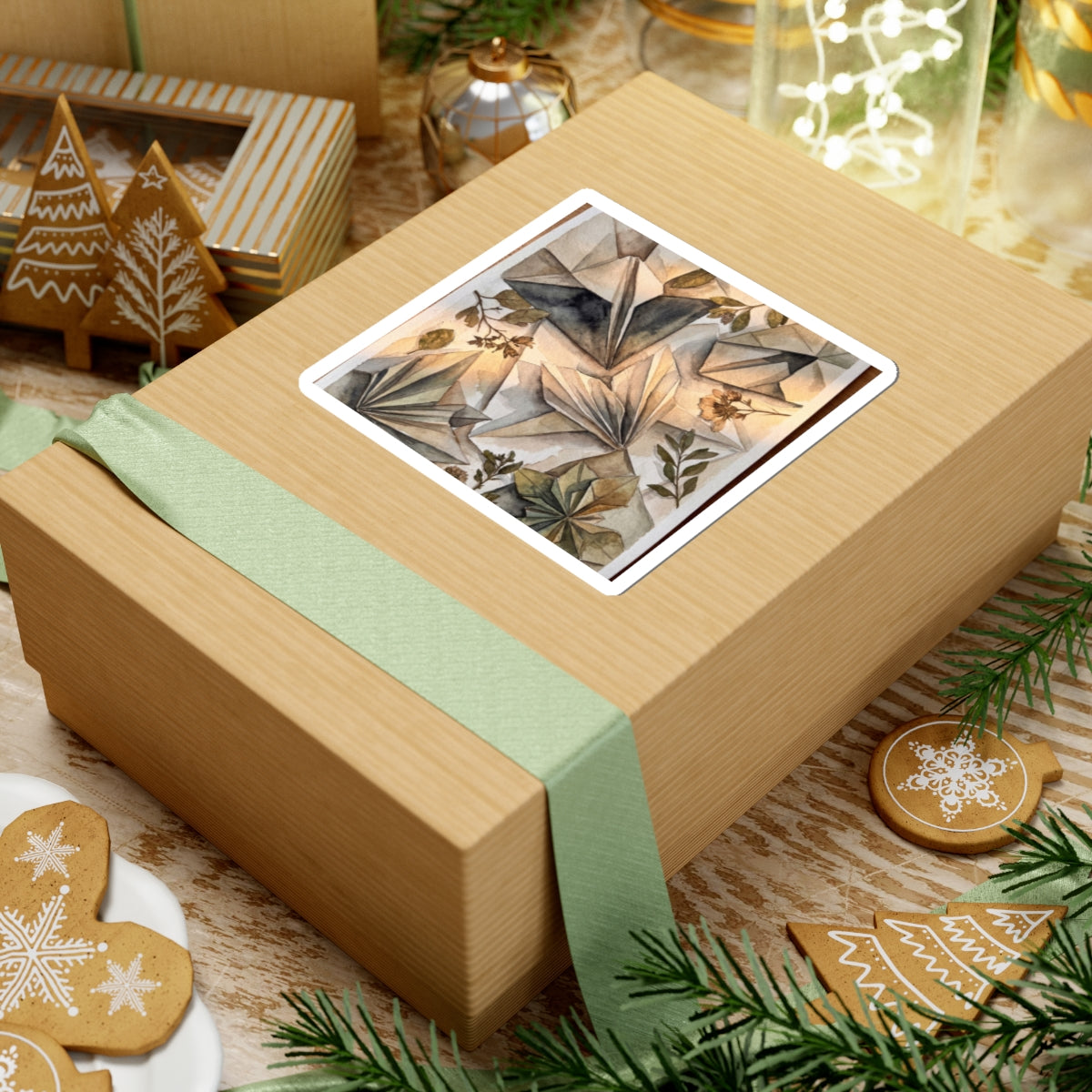 Paper Fold Summer Sticker | Japandi Neutral Design Art Print