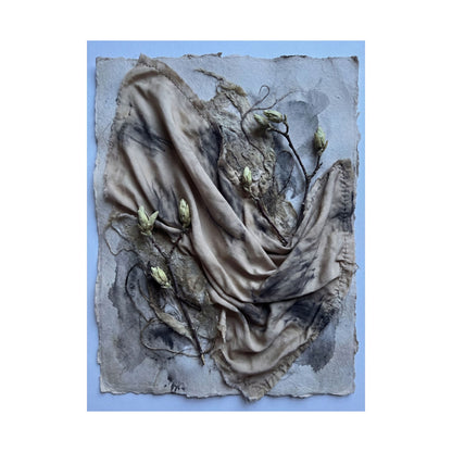 Japandi Silk Drape in Moonlight | Texture Wall Art Print
