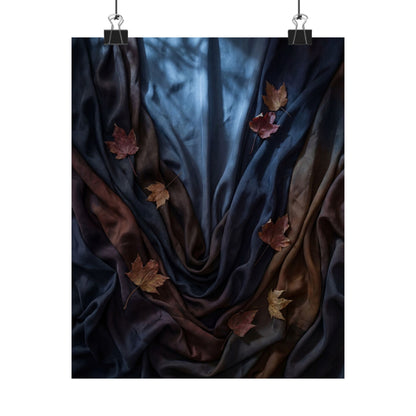 Kanso Silk Drape Wall Art Print - Dark Japandi Moody Minimal Art Print