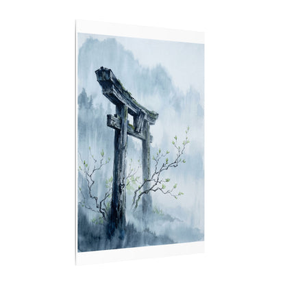 Torii Gate Canvas Art | Spring Zen Sumi E Art