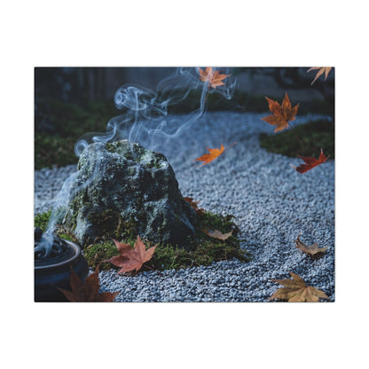 Autumn Incense Smoke Karesansui Canvas Art | Calm Decor