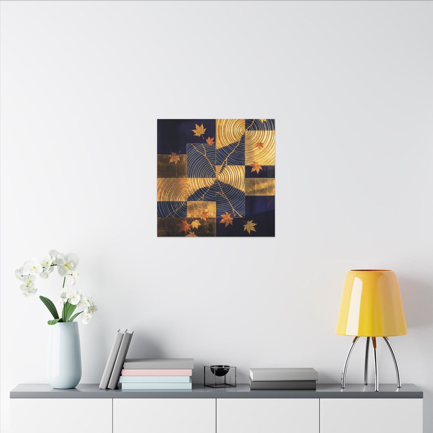 Autumn Water Ripple Crackle Gold Canvas Art | Artful Decor