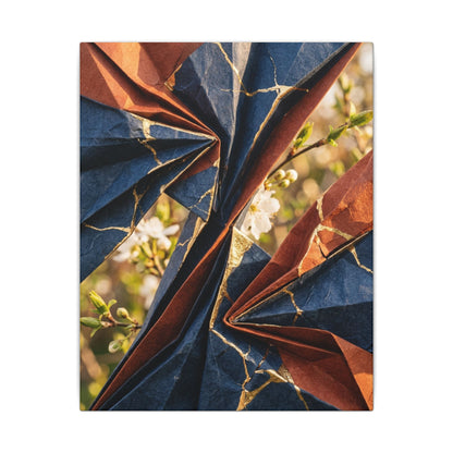 Golden Hour Paper Fold Canvas Art - Kintsugi Ma