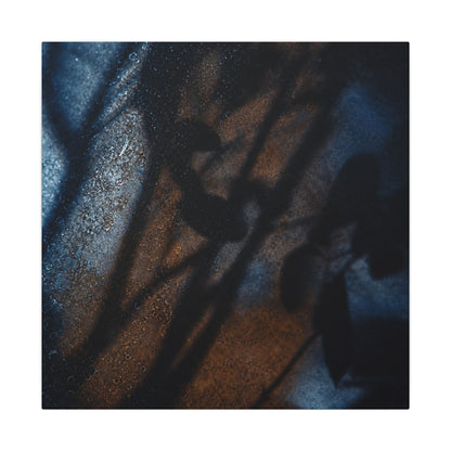 Moonlight Shadow Play Canvas Art - Dark Japandi Ma
