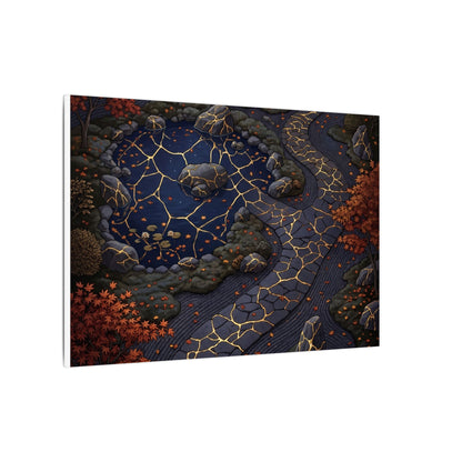 Moonlit Garden Gold Vein Canvas Art | Resilient Kintsugi Art