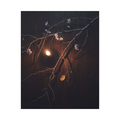Datsuzoku Cherry Blossom Canvas Art - Dark Japandi Moody Minimal