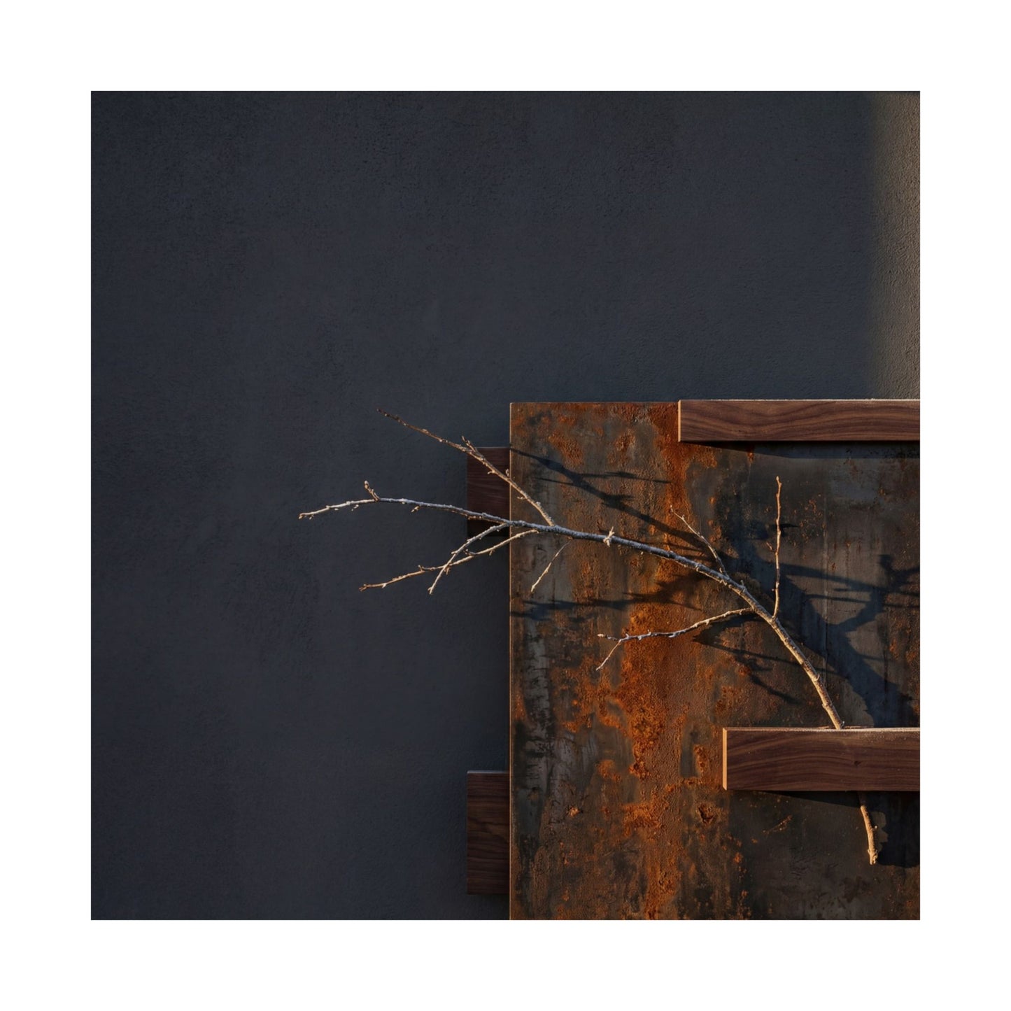Ma Rust Patina Wall Art Print - Dark Japandi Dark Texture