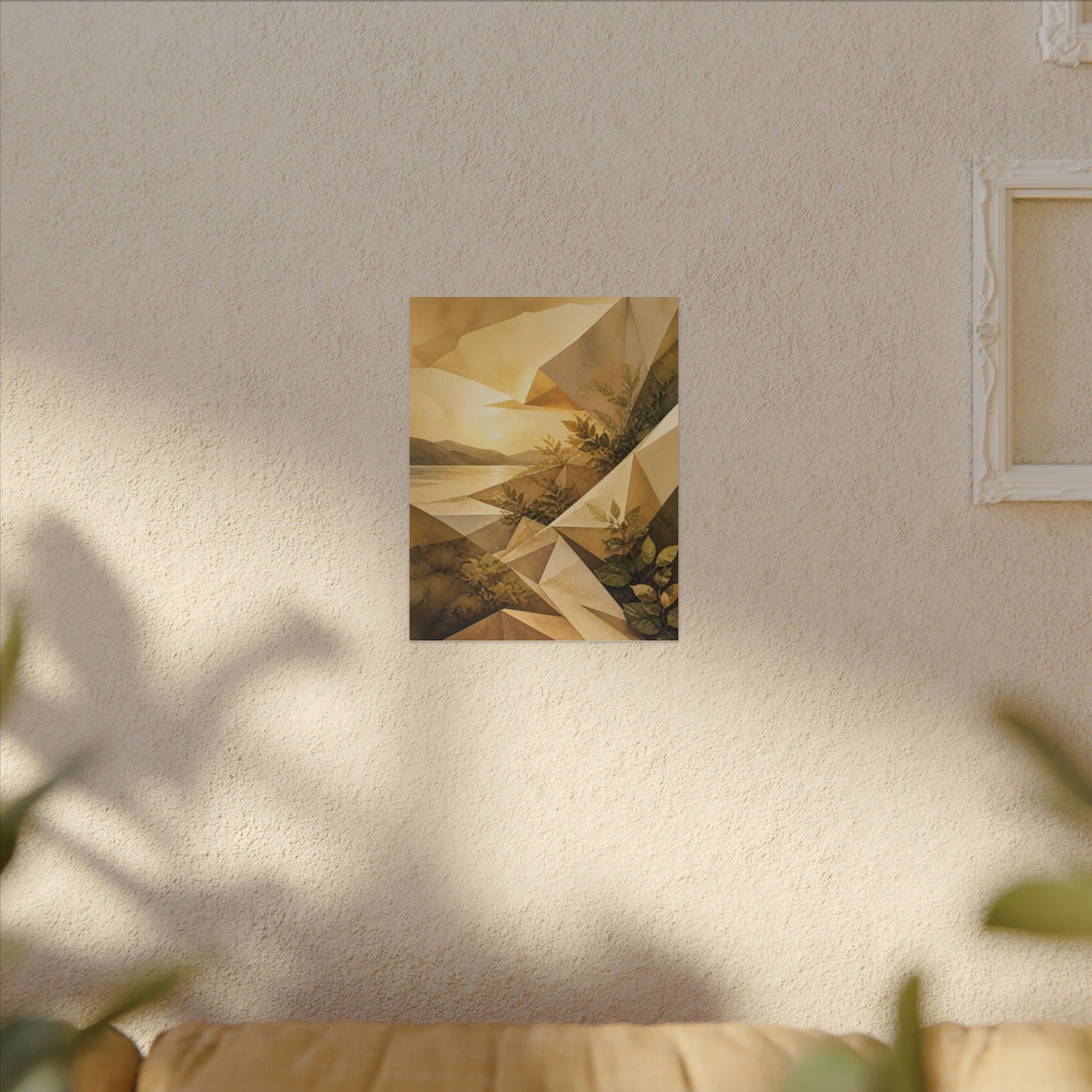 Golden Hour Paper Fold Canvas Art - Japandi Ma