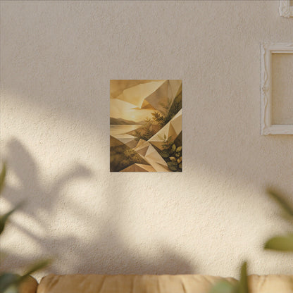 Golden Hour Paper Fold Canvas Art - Japandi Ma