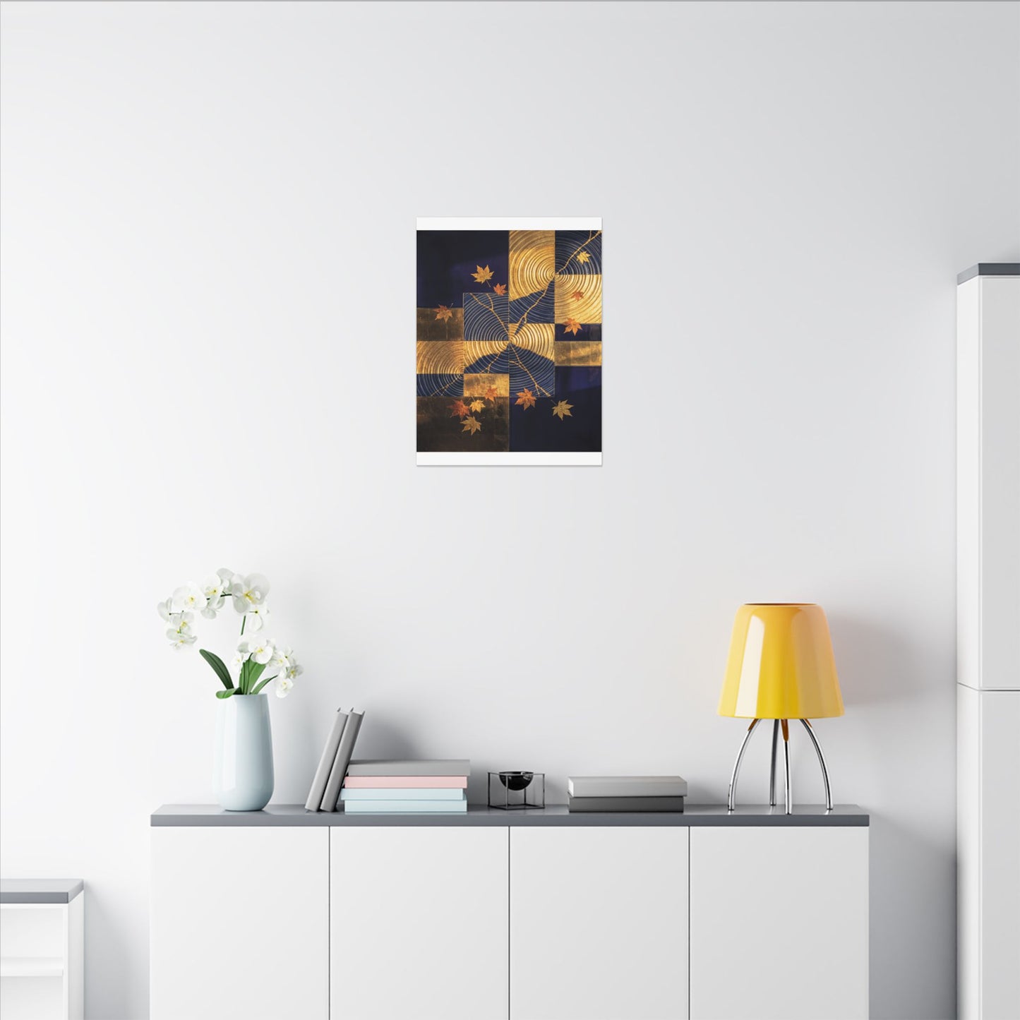 Autumn Water Ripple Crackle Gold Canvas Art | Artful Decor