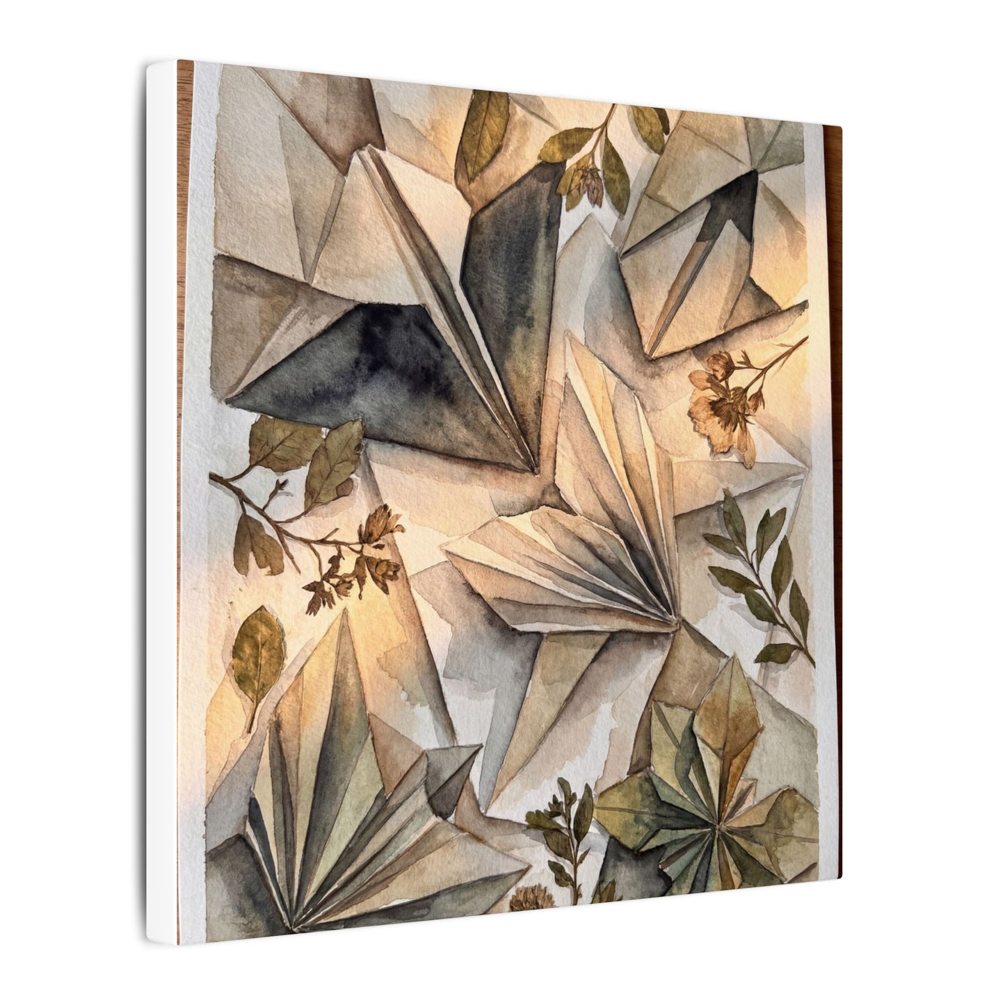 Golden Hour Paper Fold Canvas Art - Japandi Seijaku