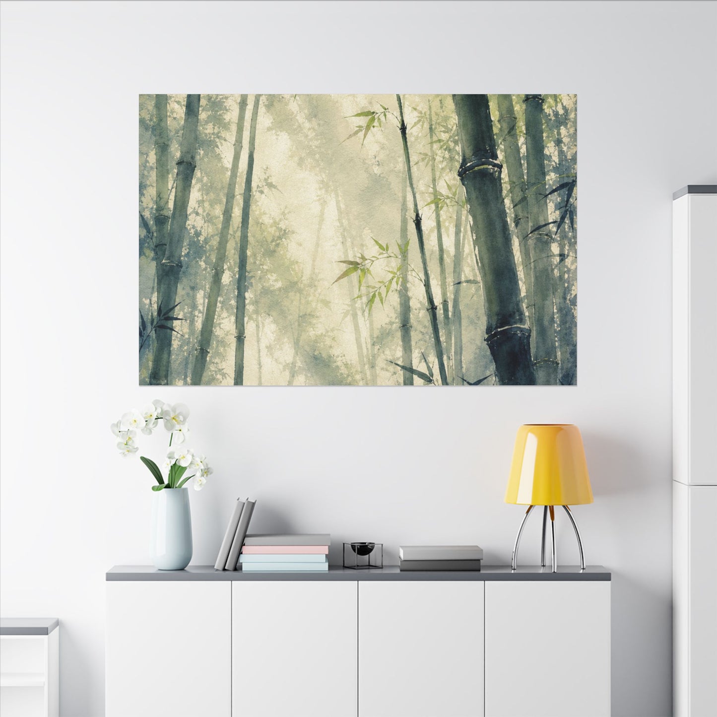 Bamboo Grove Spring Canvas Art | Zen Serene Design