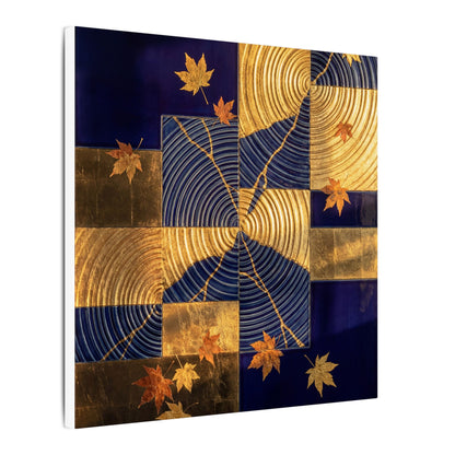 Autumn Water Ripple Crackle Gold Canvas Art | Artful Decor