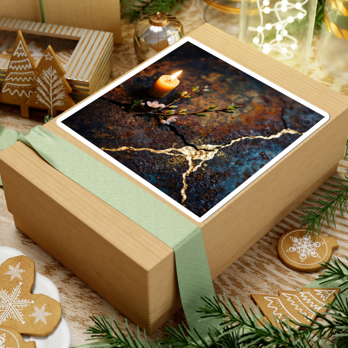 Rust Patina Gold Repair Sticker | Resilient Kintsugi Art Art Print