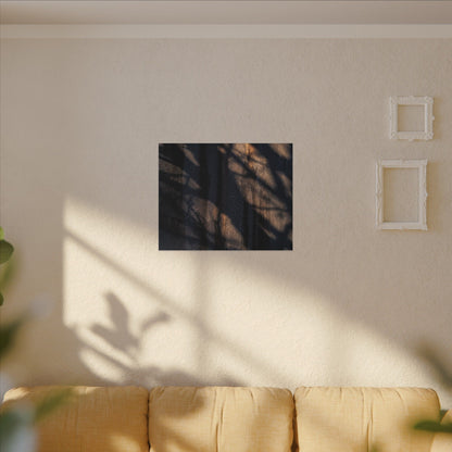 Dark Japandi Shadow Play in Golden Hour | Shadow Zen Canvas Art