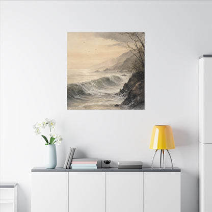Ocean Wave Spring Canvas Art | Japandi Elegant Design