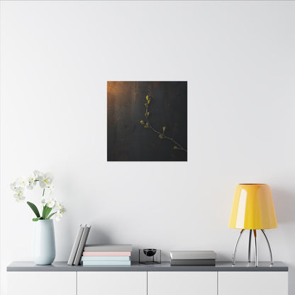Dark Japandi Rust Patina in Golden Hour | Moody Minimal Canvas Art