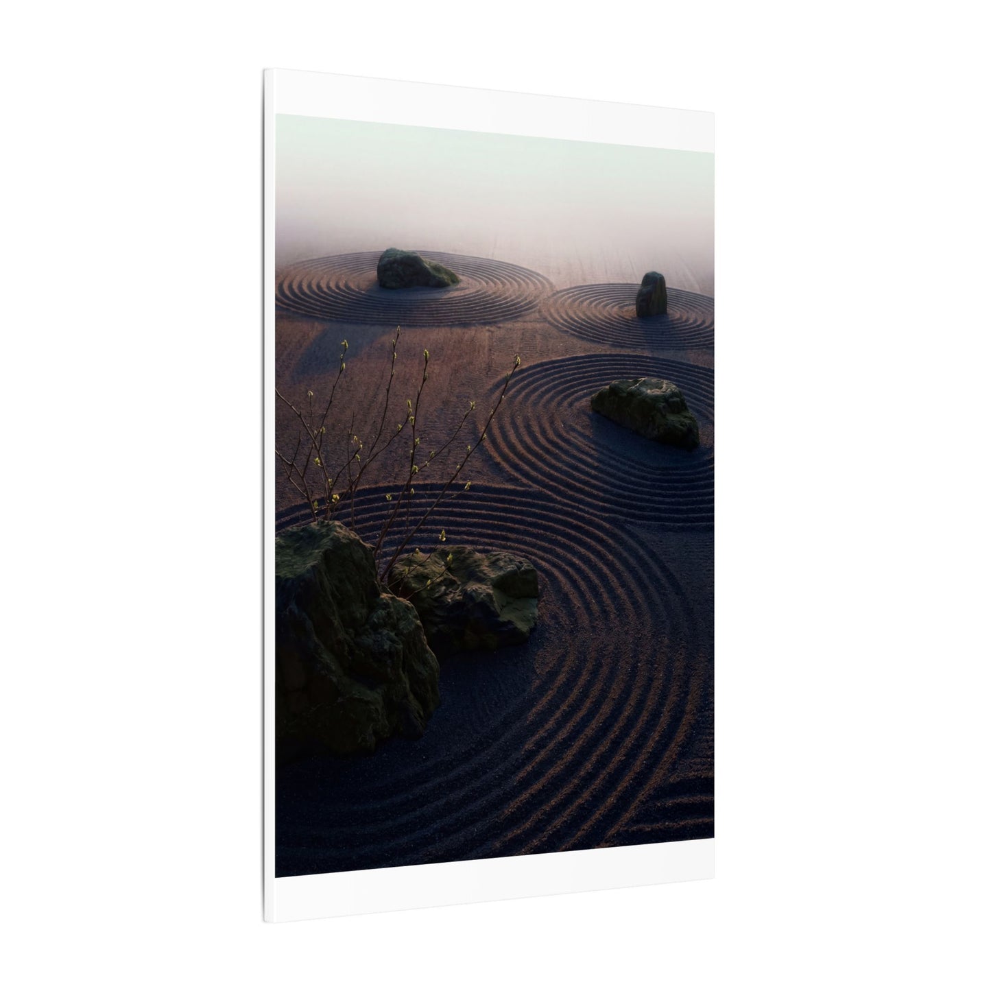 Spring Rock Garden Shadow Zen Canvas Art | Luxurious Decor