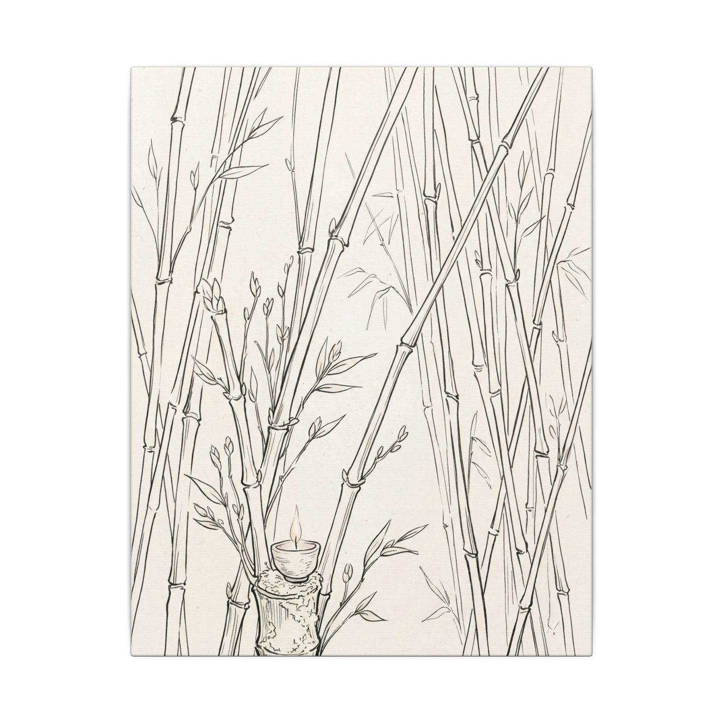 Candlelight Bamboo Grove Canvas Art - Japandi Fukinsei
