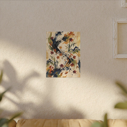 Golden Hour Ink Brushstroke Canvas Art - Zen Shibui