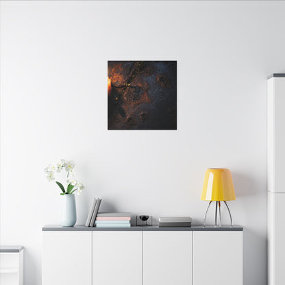 Candlelight Rust Patina Canvas Art - Dark Japandi Ma